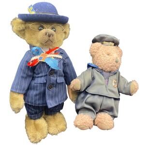VTG Baxter 1900s Bear 1999 Pickford Brass Button & another wearing sailor suit